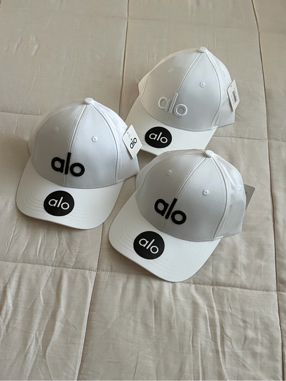 1 ALO Yoga Men White Logo Baseball Cap